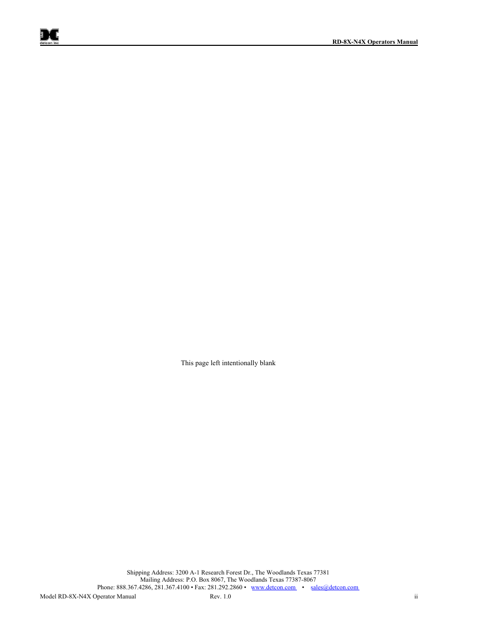 Detcon RD-8X User Manual | Page 2 / 24