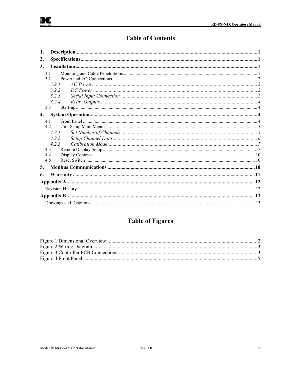Detcon RD-8X User Manual | Page 3 / 24