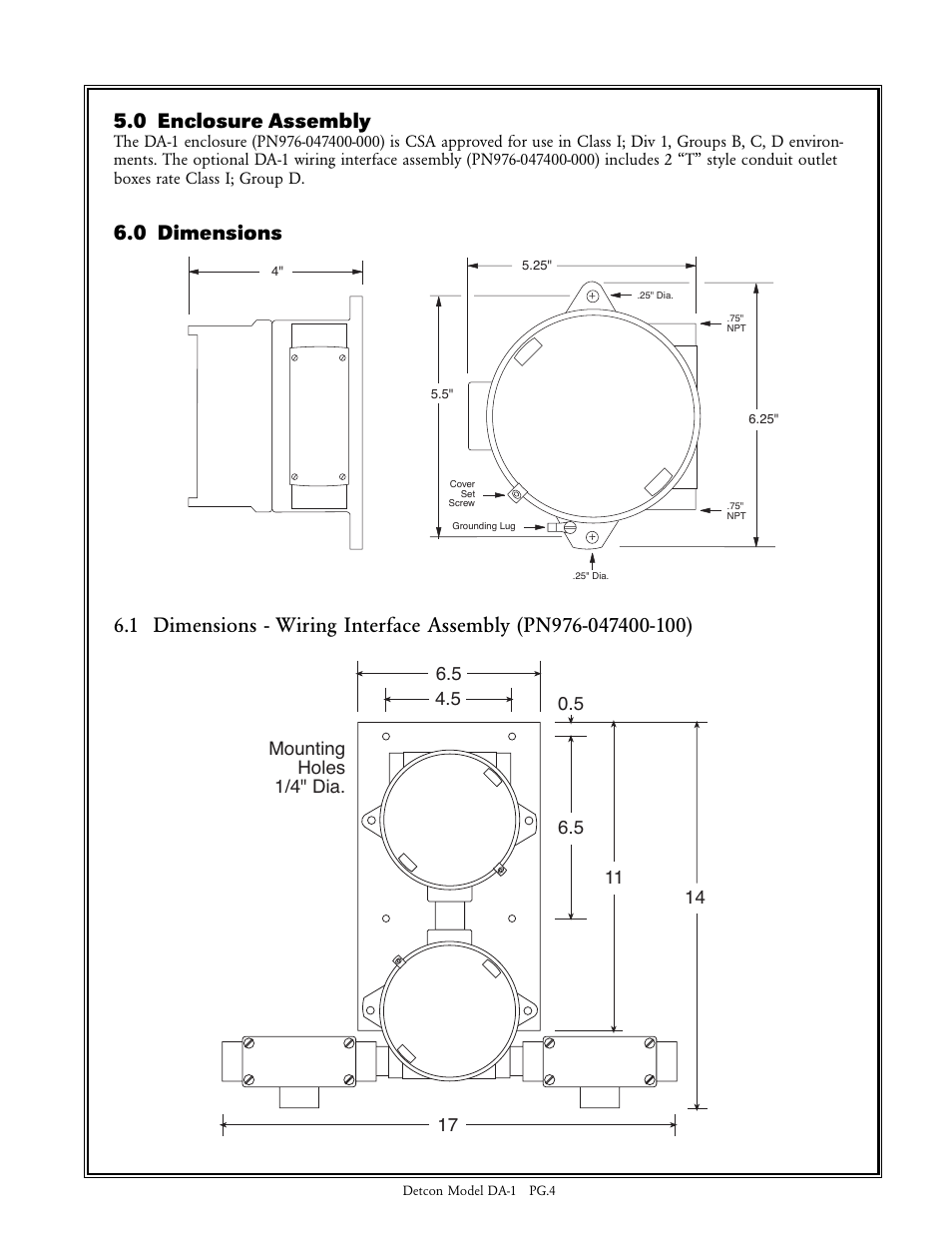 0 enclosure assembly | Detcon DA-1 User Manual | Page 4 / 8