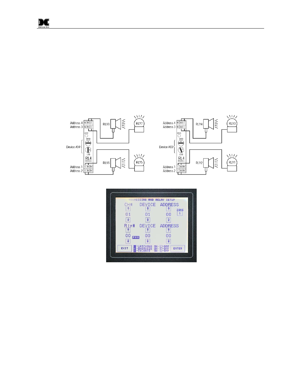 Figure 19 addressing relay modules, Figure 20 addressing & set-up of relay outputs | Detcon 6400-N4X User Manual | Page 19 / 42