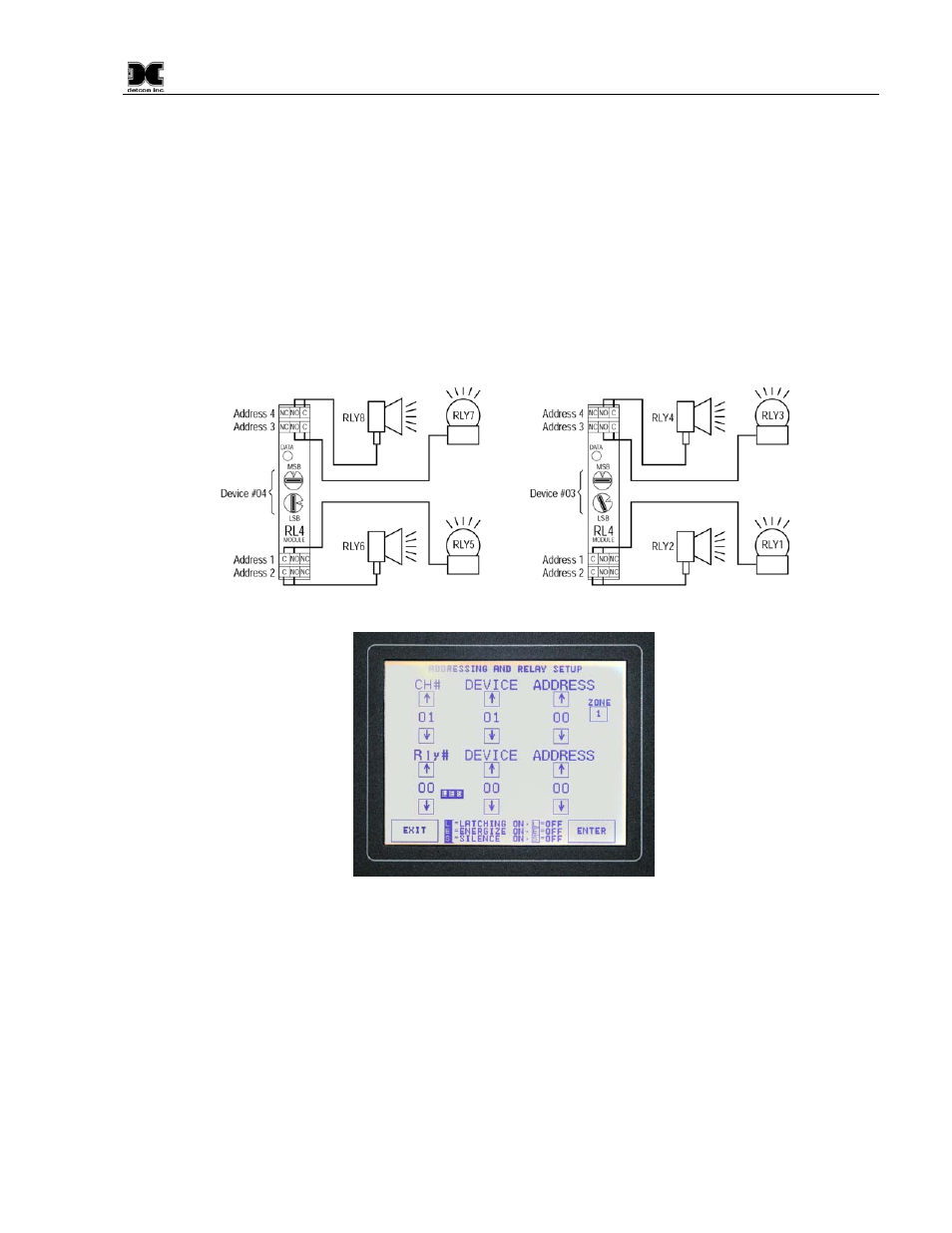 Figure 19 addressing relay modules, Figure 20 addressing & set-up of relay outputs | Detcon 6400-N1P User Manual | Page 19 / 42