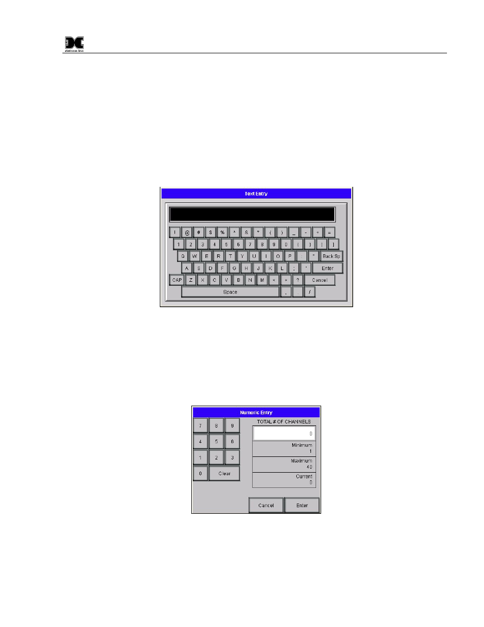 0 setup, 1 user interface, Setup | User interface, Figure 19 input keyboard, Figure 20 input keypad | Detcon 880S-N4X User Manual | Page 17 / 43