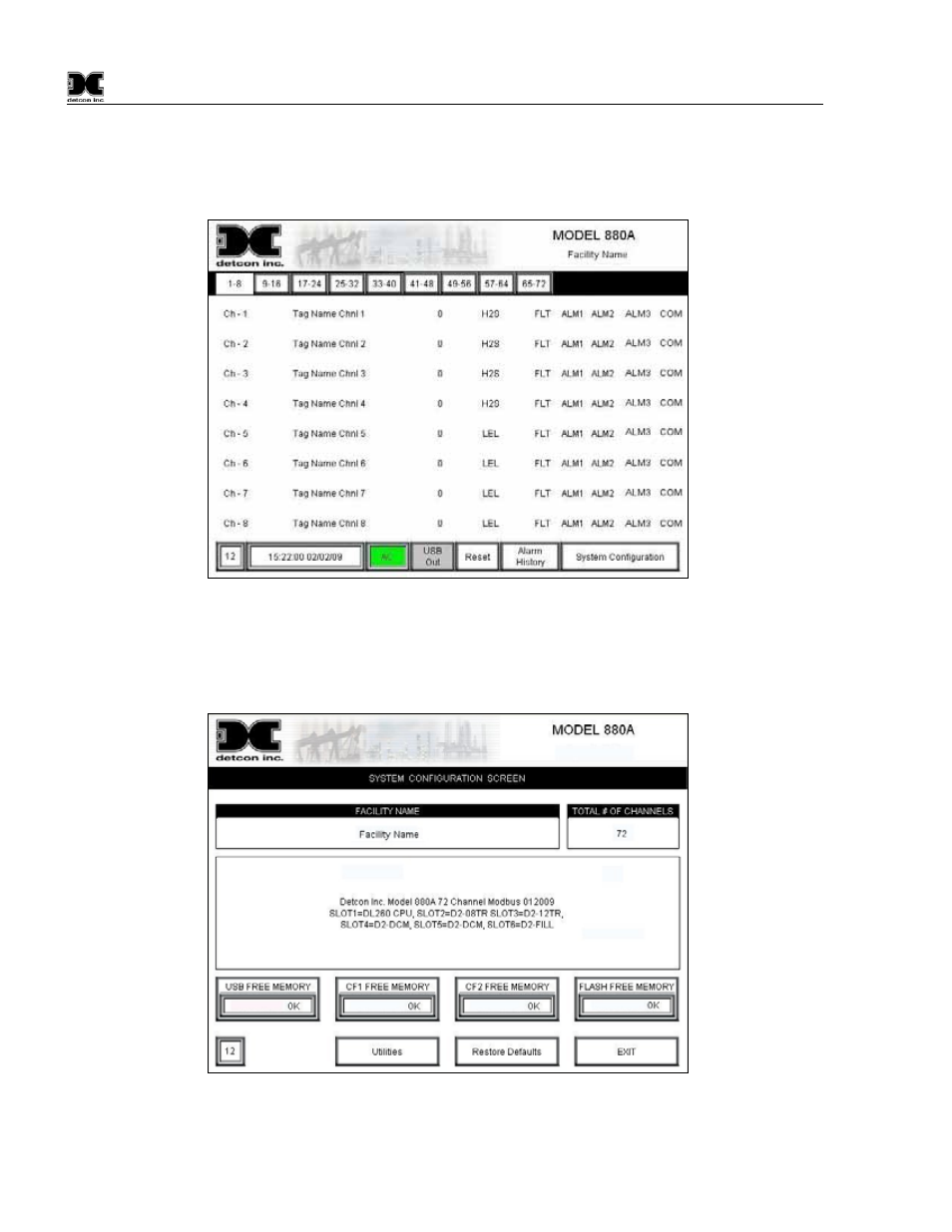 3 880 setup, 880 setup, Figure 26 main screen | Figure 27 analog configuration screen | Detcon 880S-N4X User Manual | Page 20 / 43