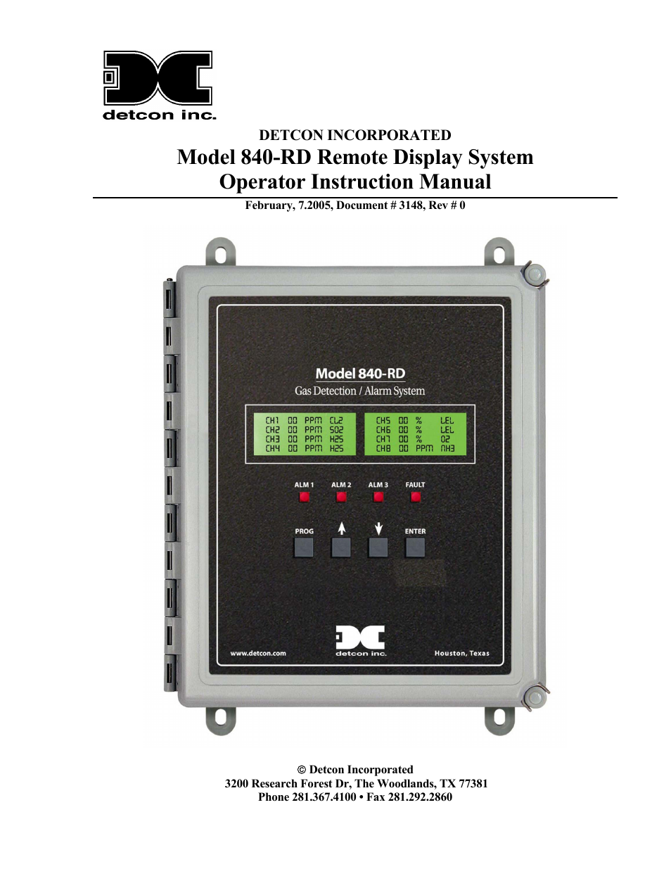 Detcon 840-RD User Manual | 18 pages