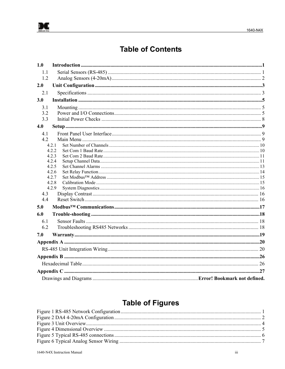 Detcon 1640-N4X User Manual | Page 3 / 38