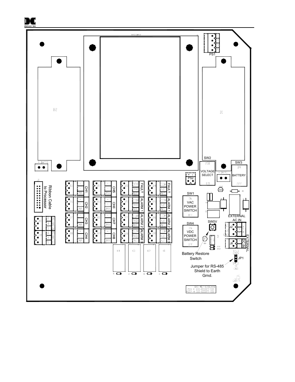 Figure 4 mother board layout, Figure 4, J15-j22) in figure 4. these connectio | Detcon 840 User Manual | Page 10 / 33
