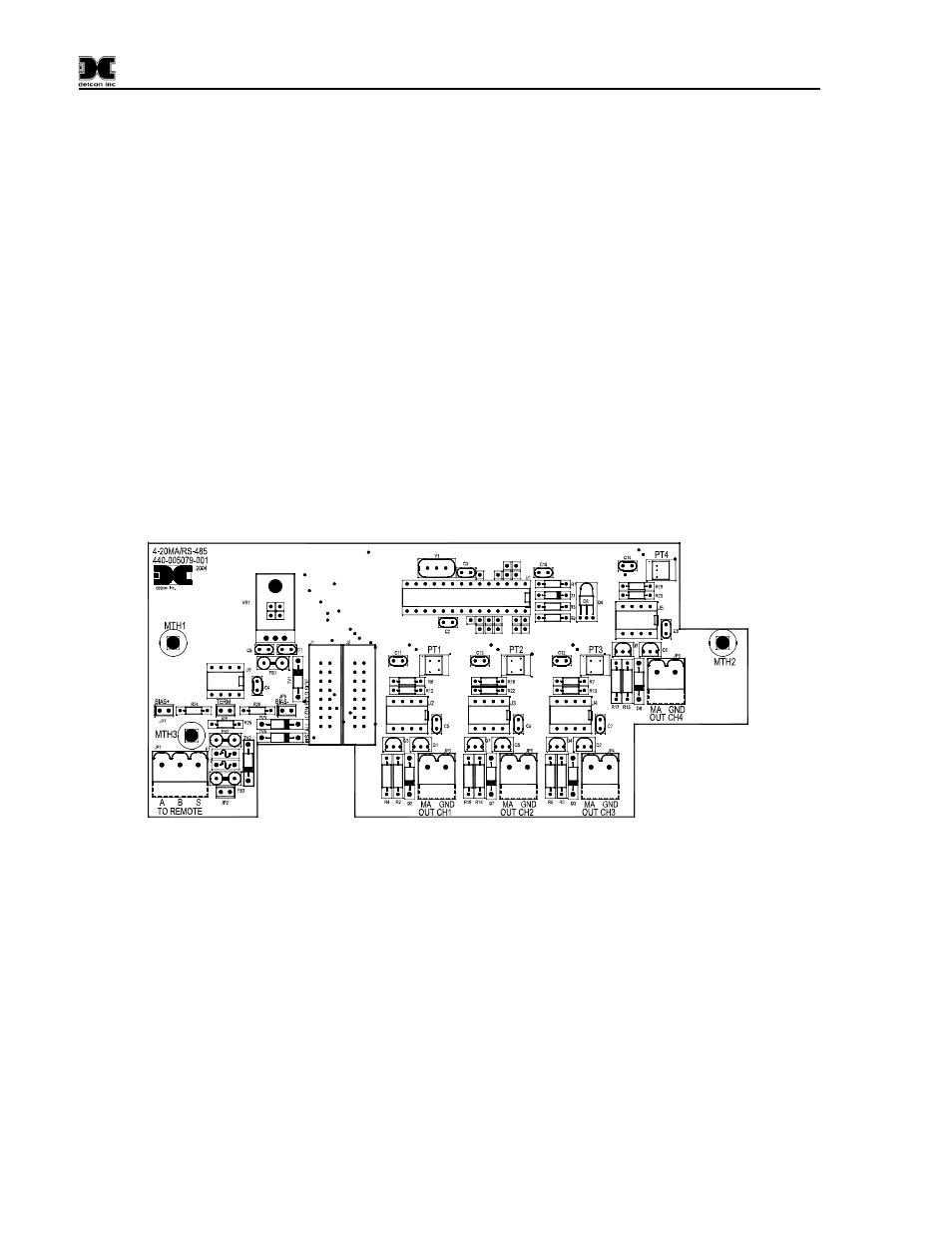 Options, 1 option for battery back-up operation, 2 optional interface pcb for remote display | 3 optional remote alarm reset/acknowledge switch, Option for battery back-up operation, Optional interface pcb for remote display, Optional remote alarm reset/acknowledge switch, Figure 19 remote output display | Detcon 840 User Manual | Page 30 / 33
