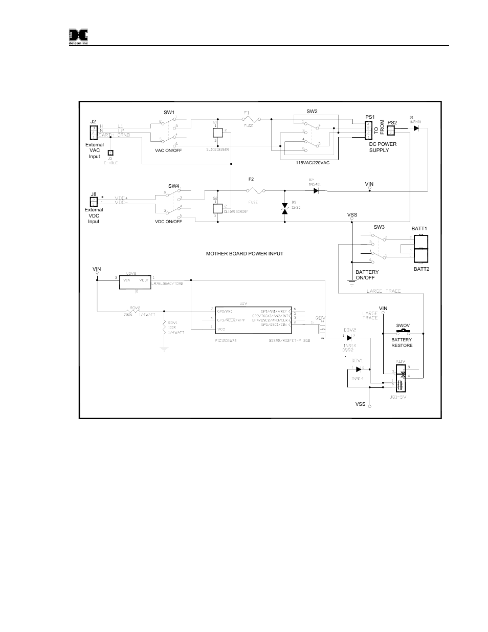 2 dc power, 3 analog 4-20ma sensor inputs, Dc power | Analog 4-20ma sensor inputs, Figure 3 power input schematic, Figure 3 and | Detcon 840 User Manual | Page 9 / 33