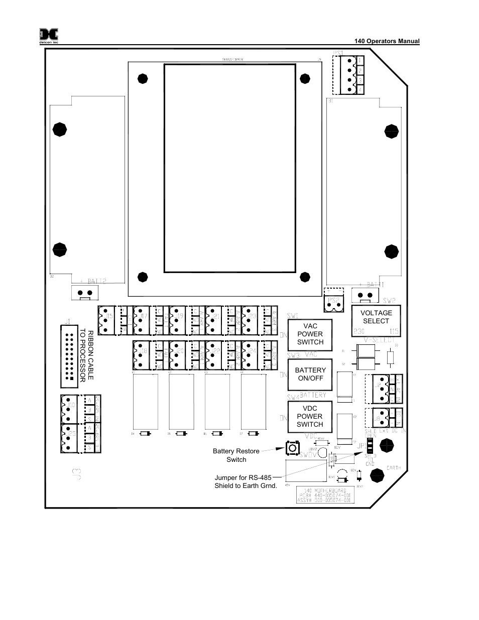 Figure 4 mother board layout, Figure 4, In figure 4 | Detcon 140 User Manual | Page 10 / 33