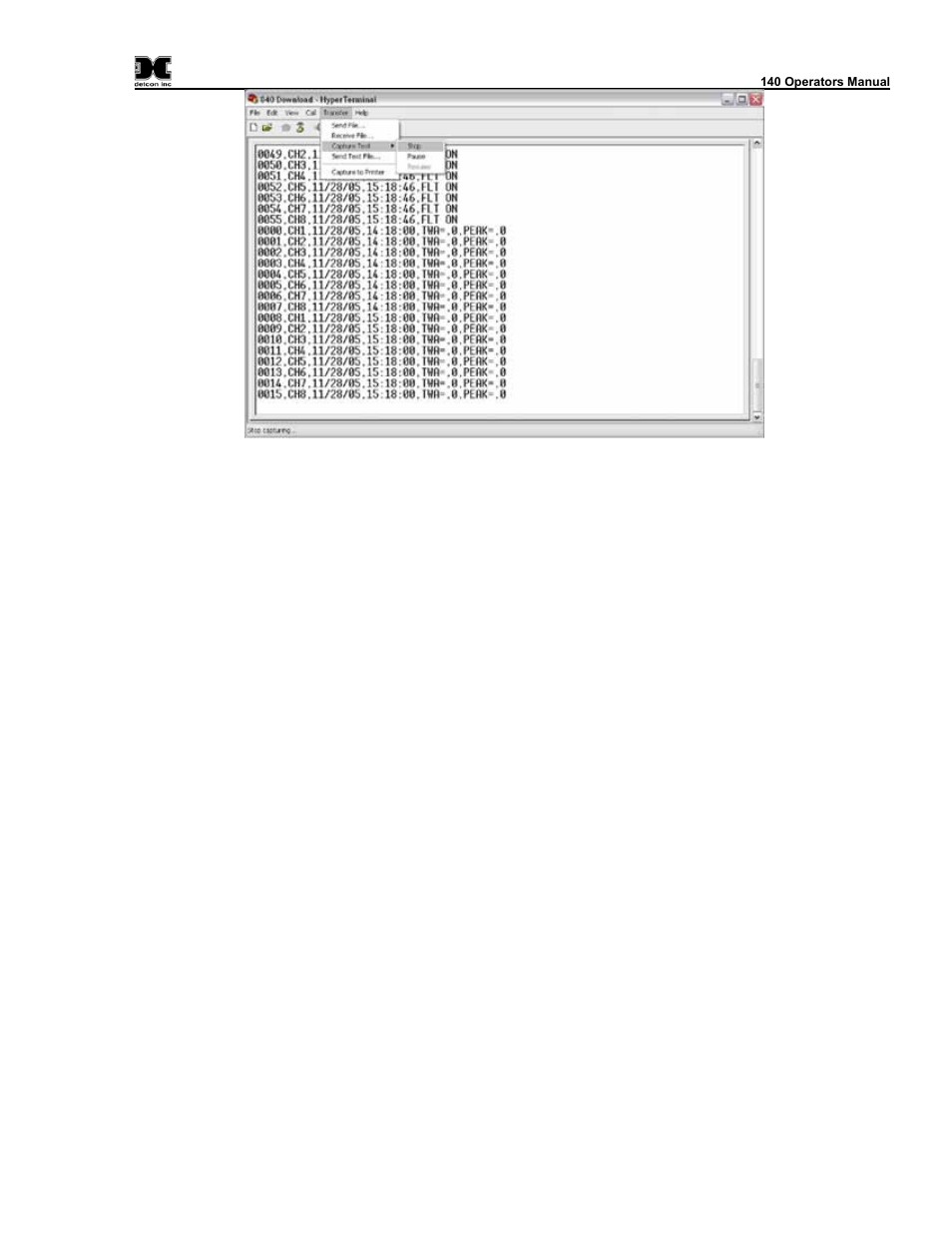 Figure 18 saving file | Detcon 140 User Manual | Page 29 / 33