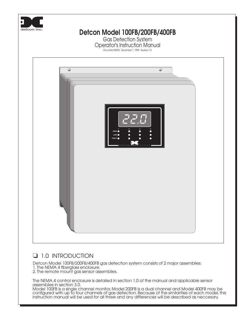 Detcon 400FB User Manual | 6 pages