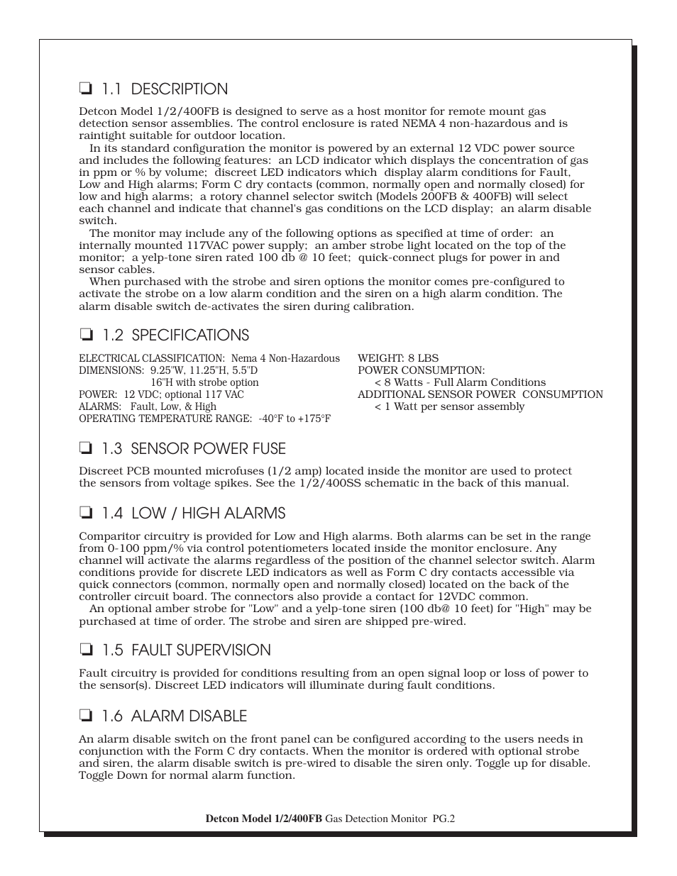 Detcon 400FB User Manual | Page 2 / 6