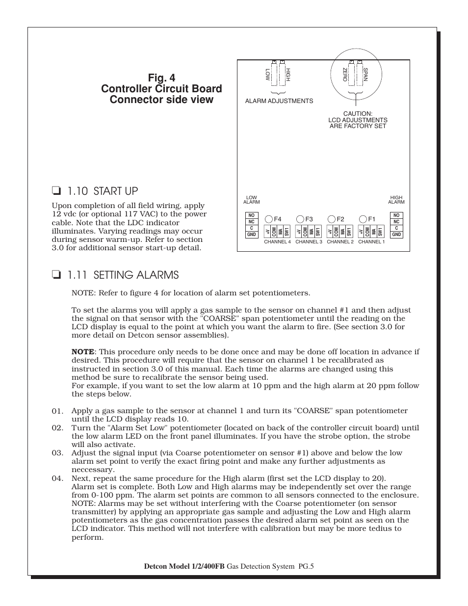 10 start up | Detcon 400FB User Manual | Page 5 / 6
