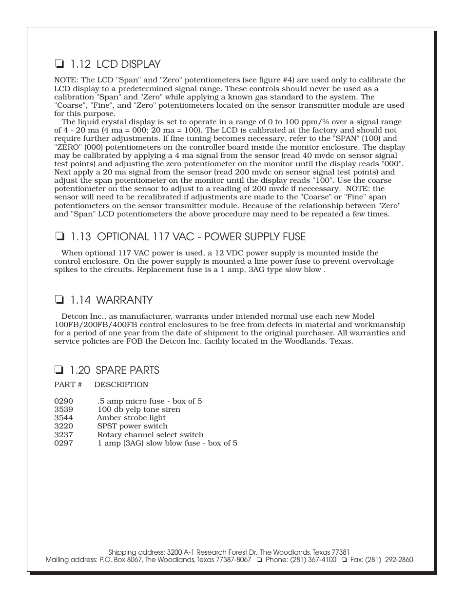 Detcon 400FB User Manual | Page 6 / 6