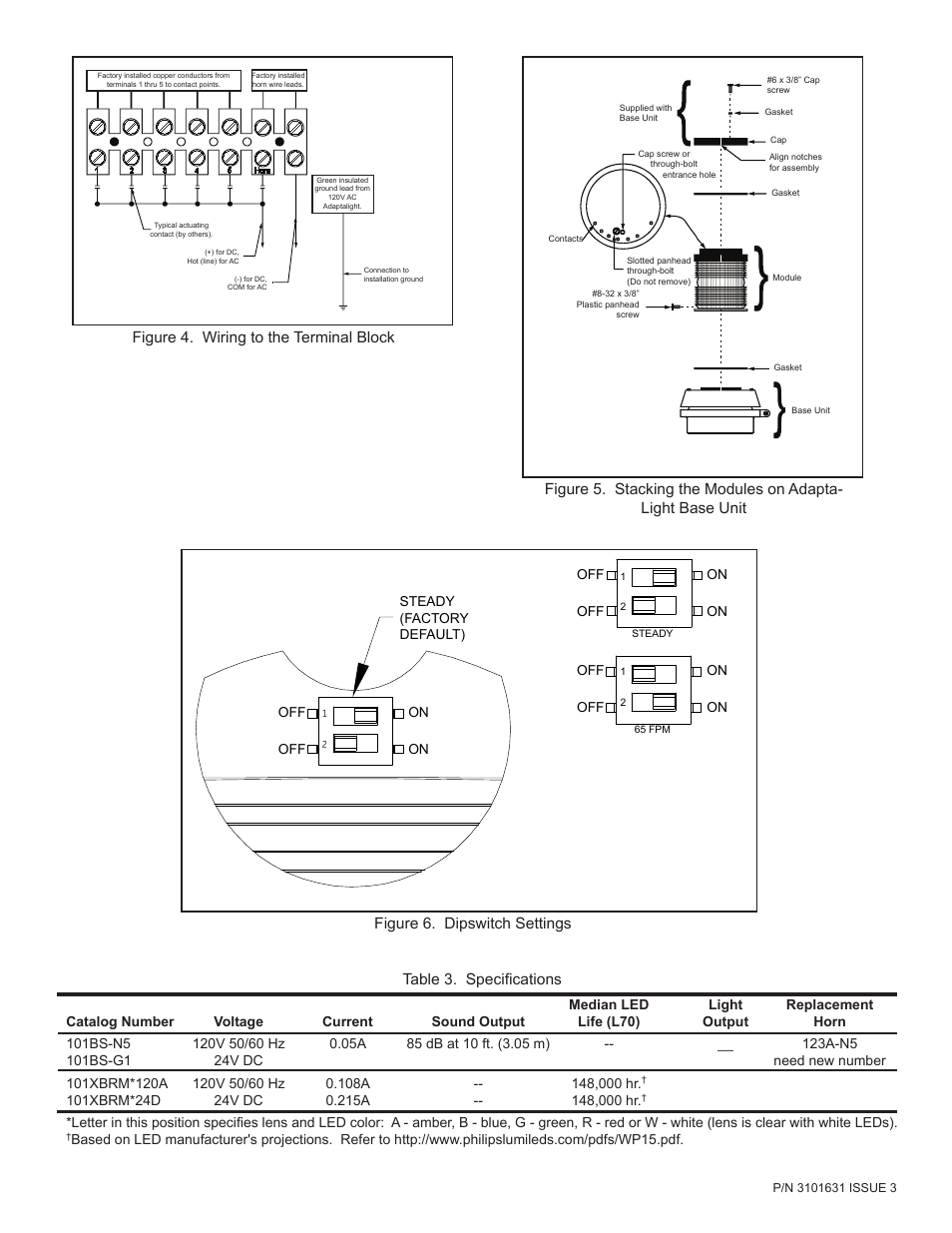 Figure 6. dipswitch settings | Edwards Signaling 101XBRM Series User Manual | Page 5 / 5