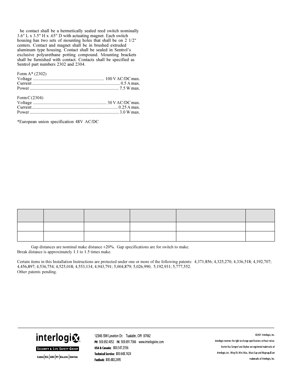 Specifications, Ordering information | Edwards Signaling 2302 SERIES User Manual | Page 2 / 2
