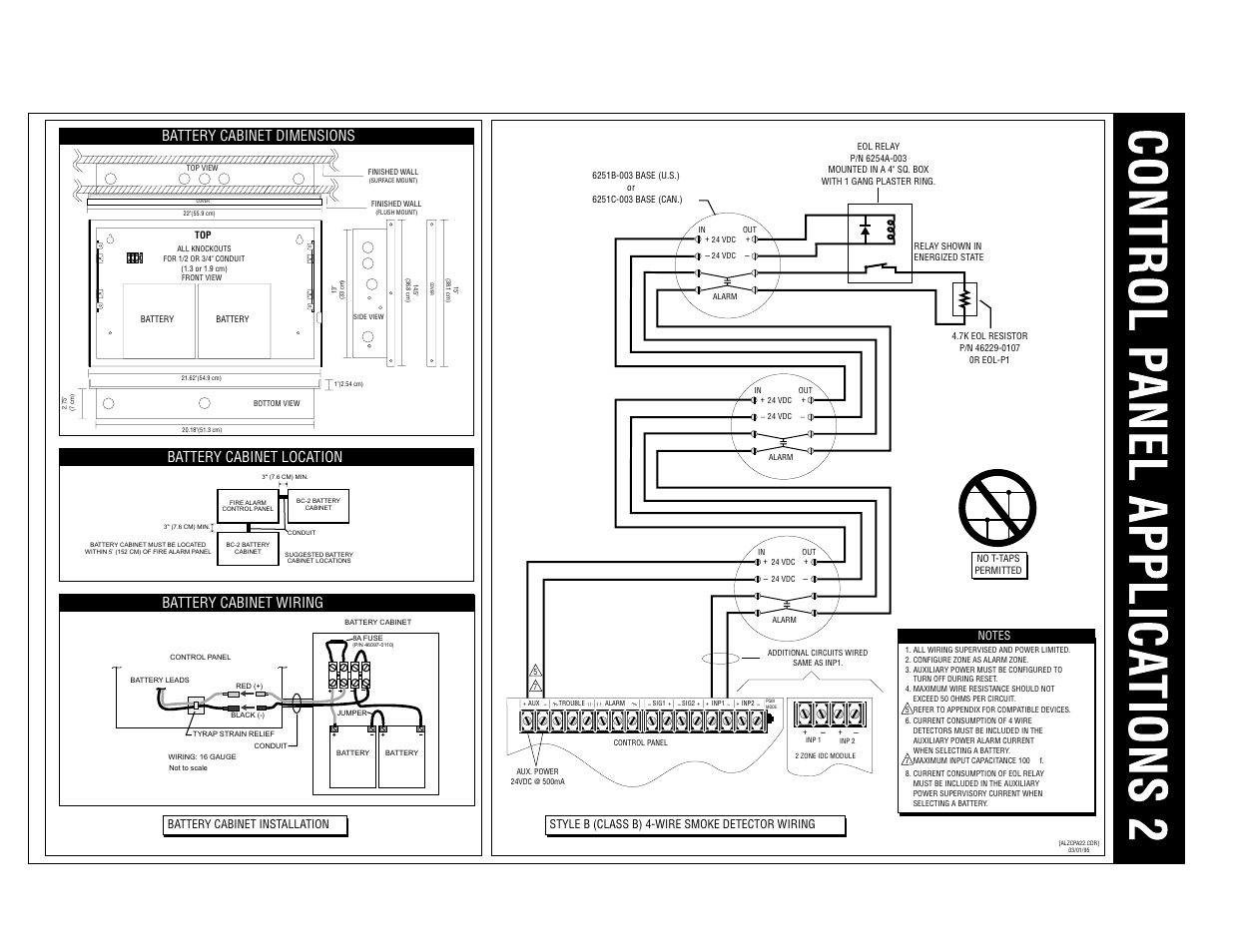 Battery cabinet wiring | Edwards Signaling 2400 Series User Manual | Page 76 / 79