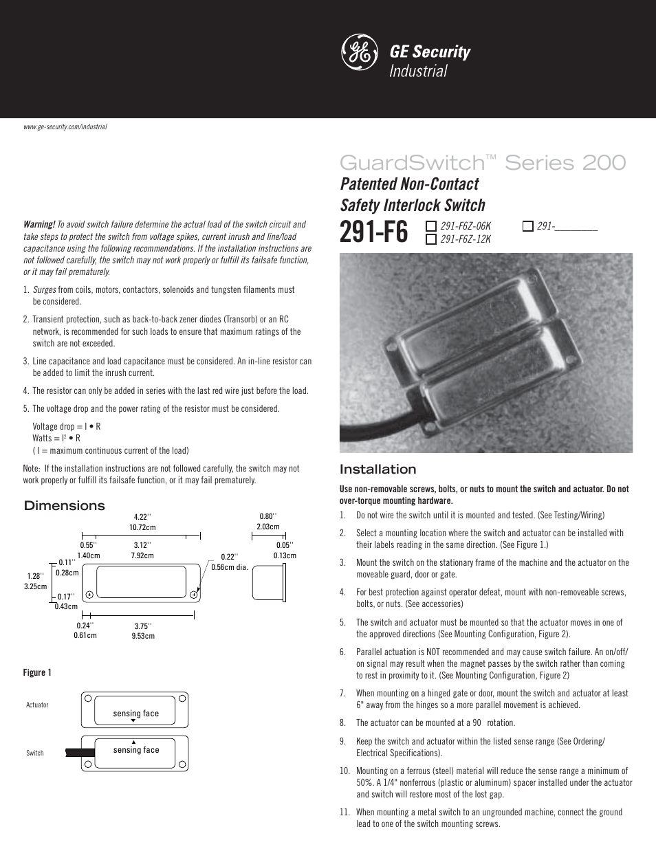 Edwards Signaling 291-F6 User Manual | 4 pages