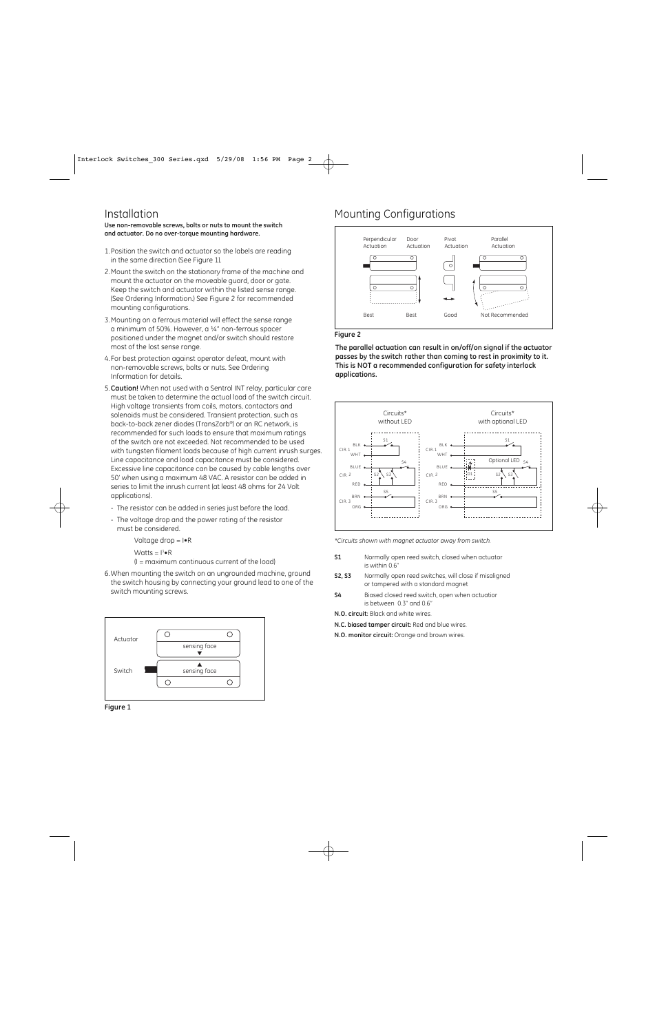 Installation, Mounting configurations | Edwards Signaling 300 Series User Manual | Page 2 / 4