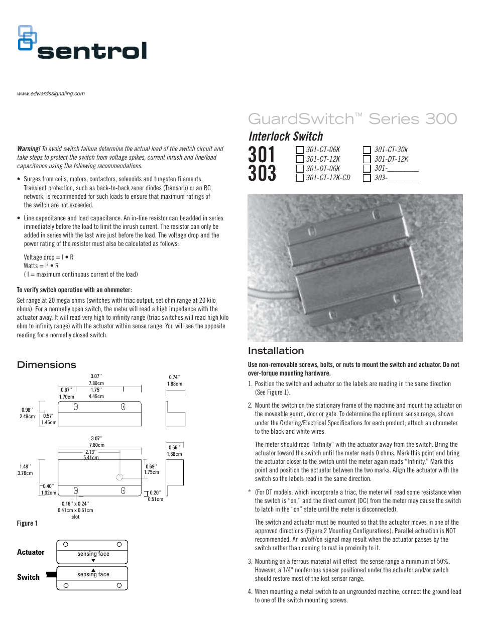 Edwards Signaling 303 User Manual | 2 pages
