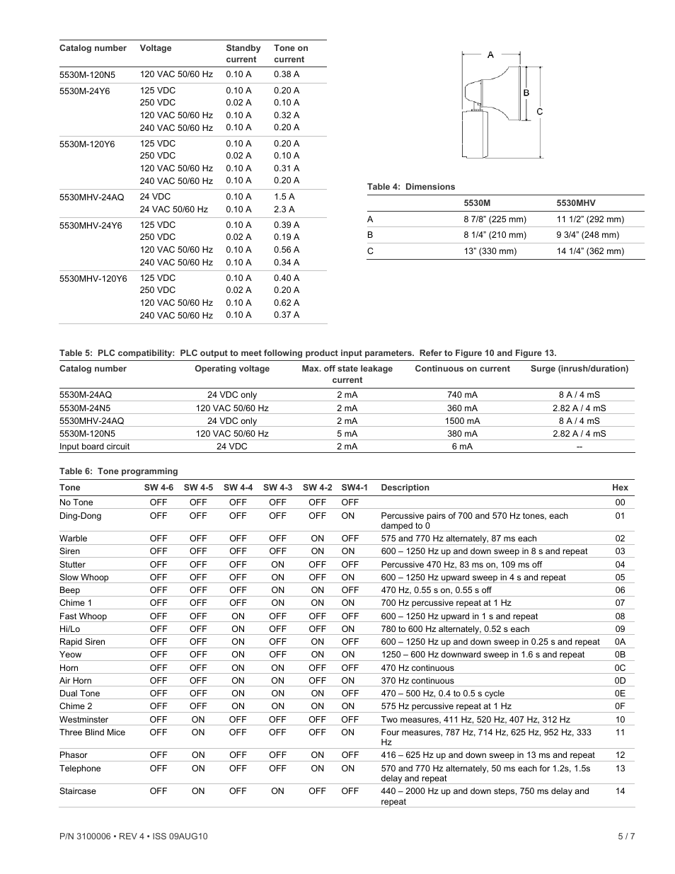Edwards Signaling 5530MHV User Manual | Page 5 / 8