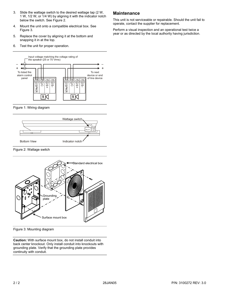 Maintenance | Edwards Signaling ZG4RB User Manual | Page 2 / 2