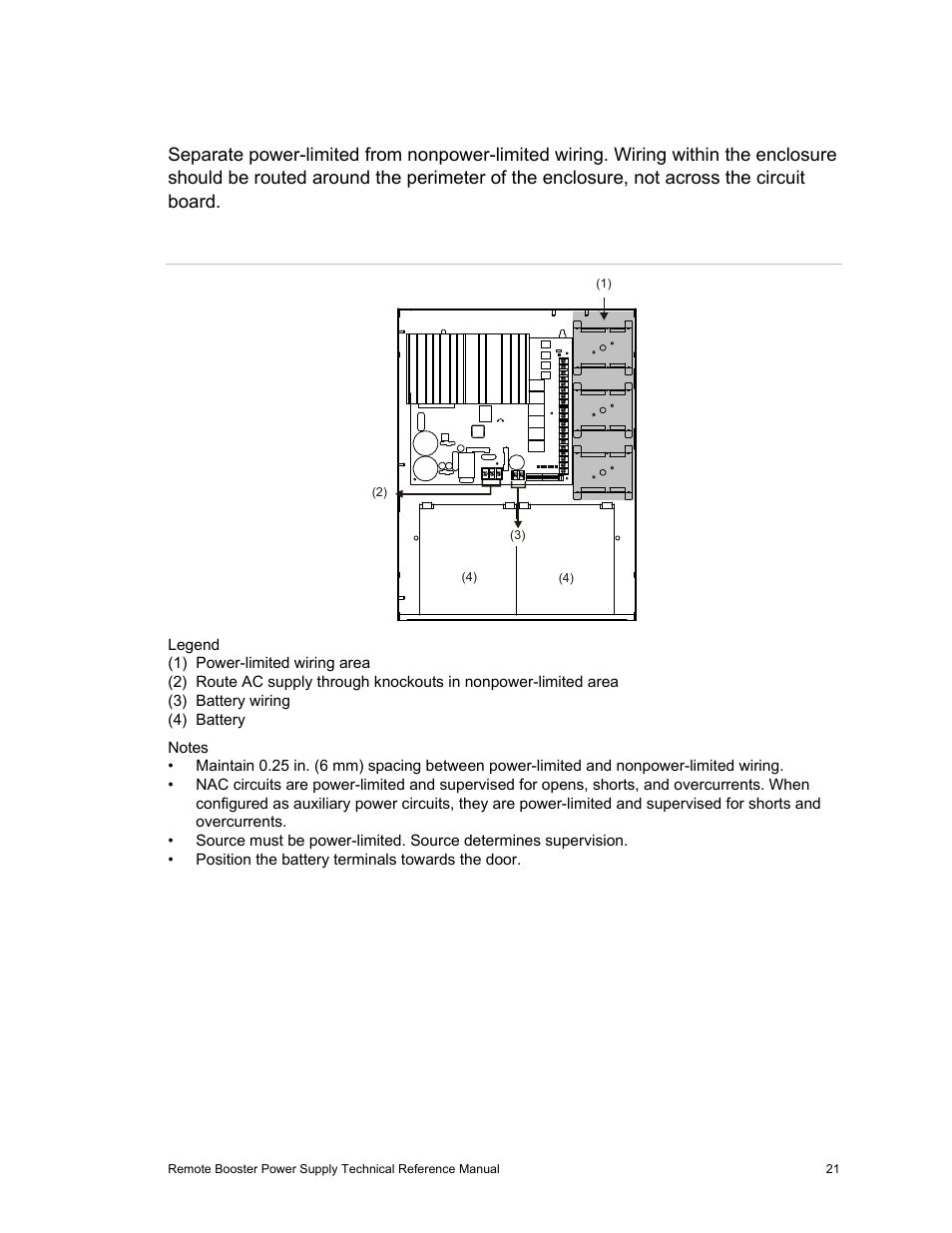 Wire routing | Edwards Signaling EBPS Remote Booster Power Supply User Manual | Page 27 / 64