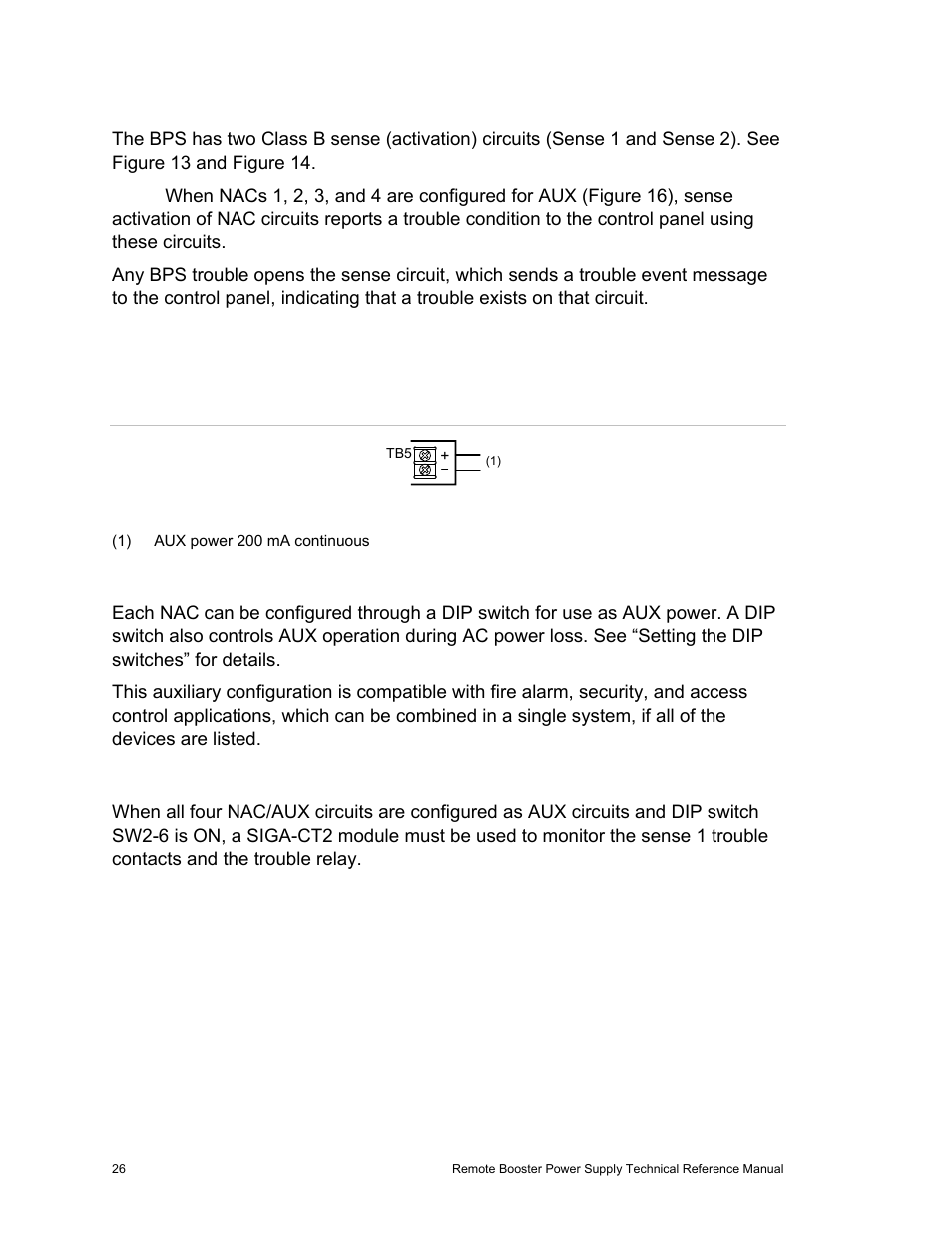 Sense circuit wiring, Aux power wiring | Edwards Signaling EBPS Remote Booster Power Supply User Manual | Page 32 / 64