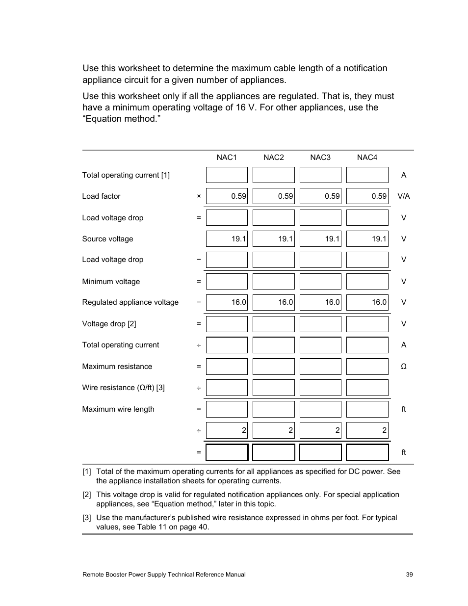 Worksheet method | Edwards Signaling EBPS Remote Booster Power Supply User Manual | Page 45 / 64