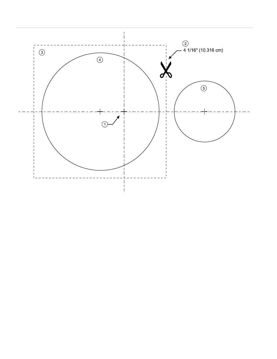 Mounting template | Edwards Signaling Genesis High Candela Ceiling Speaker-Strobe User Manual | Page 4 / 4