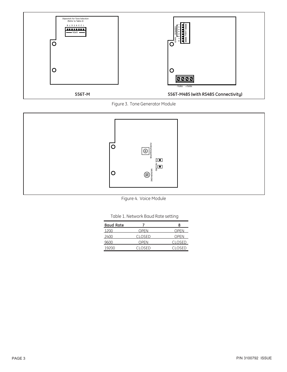 Table 1. network baud rate setting | Edwards Signaling 5560M Series User Manual | Page 3 / 4