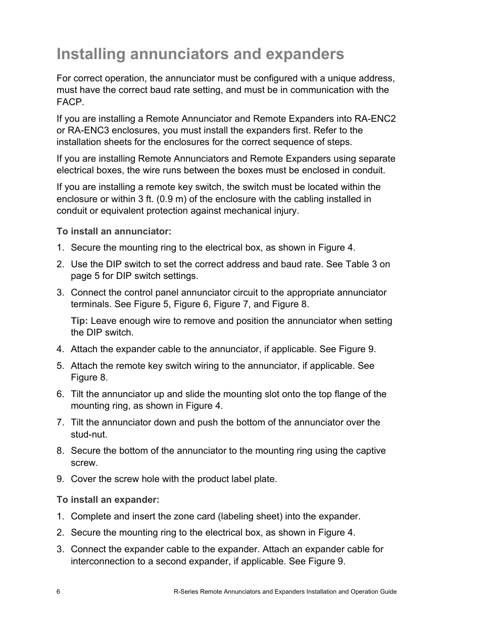 Installing annunciators and expanders | Edwards Signaling R-Series User Manual | Page 10 / 26