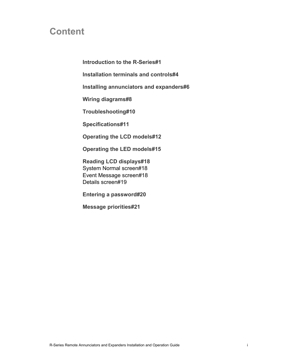 Content | Edwards Signaling R-Series User Manual | Page 3 / 26