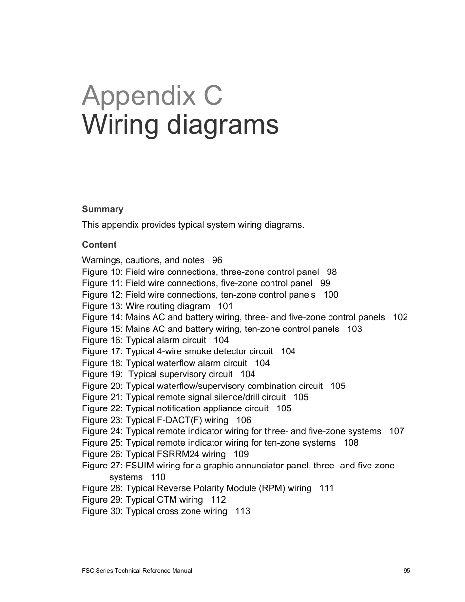 Appendix c wiring diagrams | Edwards Signaling FSC Series User Manual | Page 103 / 132