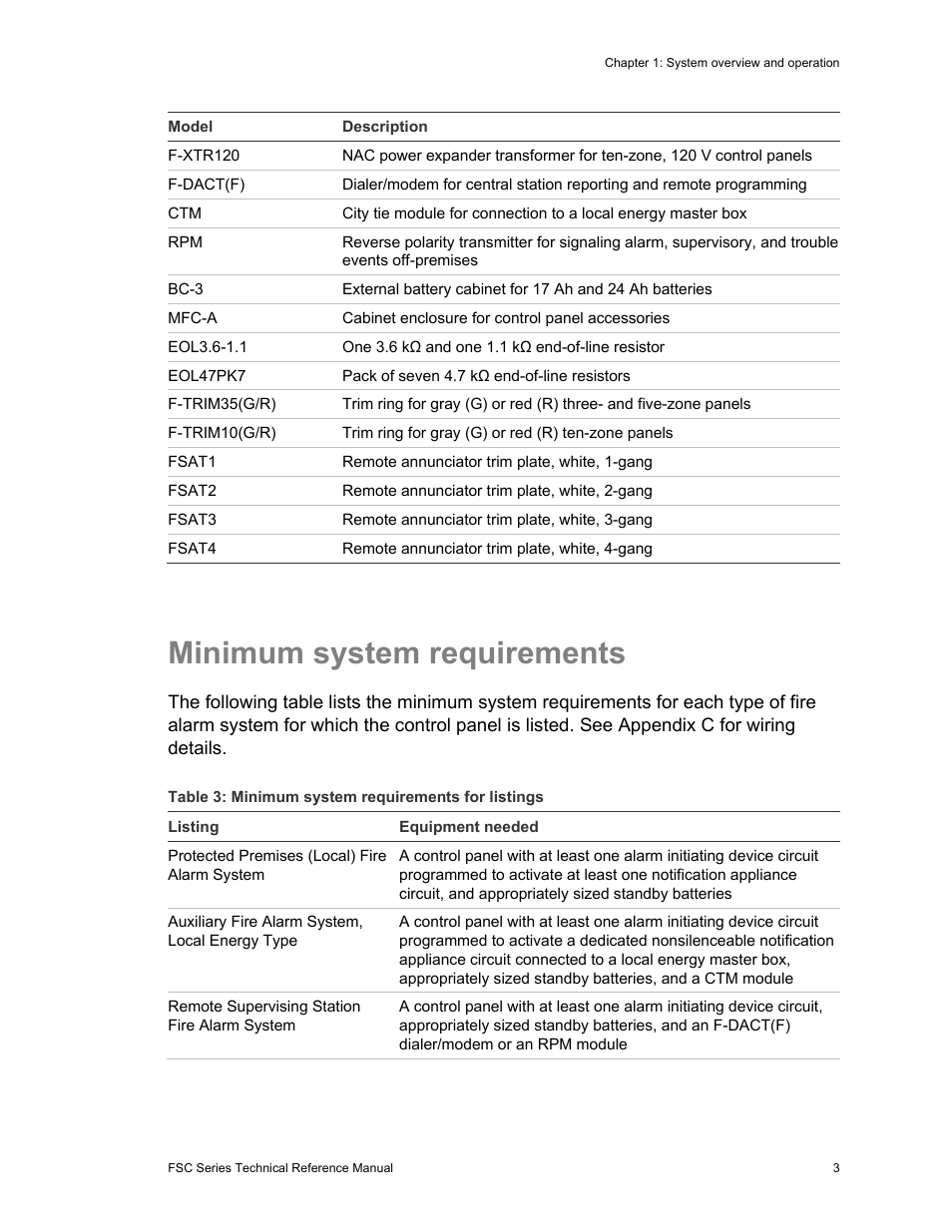 Minimum system requirements | Edwards Signaling FSC Series User Manual | Page 11 / 132
