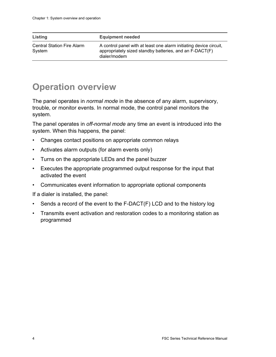 Operation overview | Edwards Signaling FSC Series User Manual | Page 12 / 132