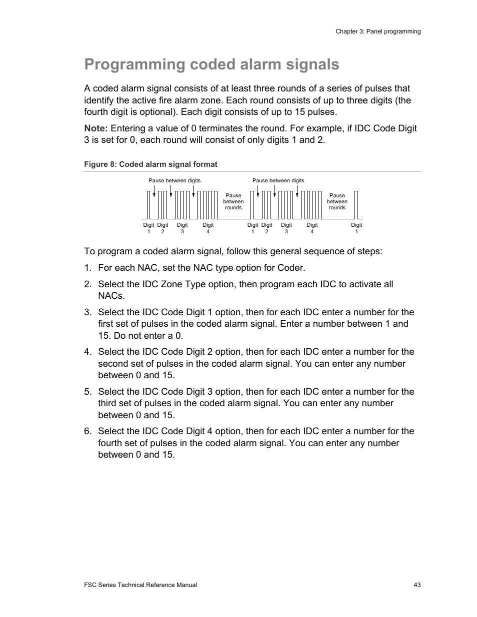 Programming coded alarm signals | Edwards Signaling FSC Series User Manual | Page 51 / 132