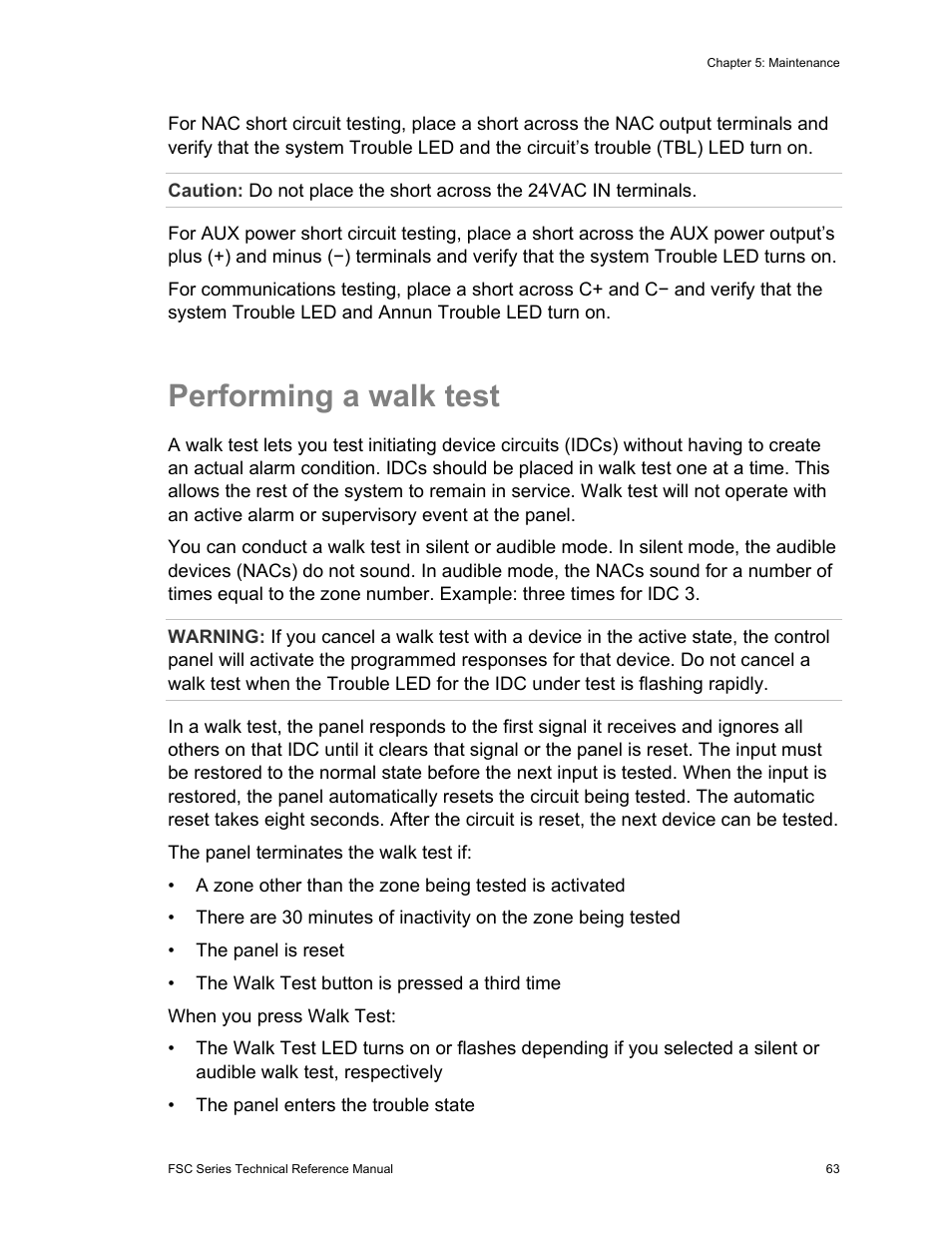 Performing a walk test | Edwards Signaling FSC Series User Manual | Page 71 / 132