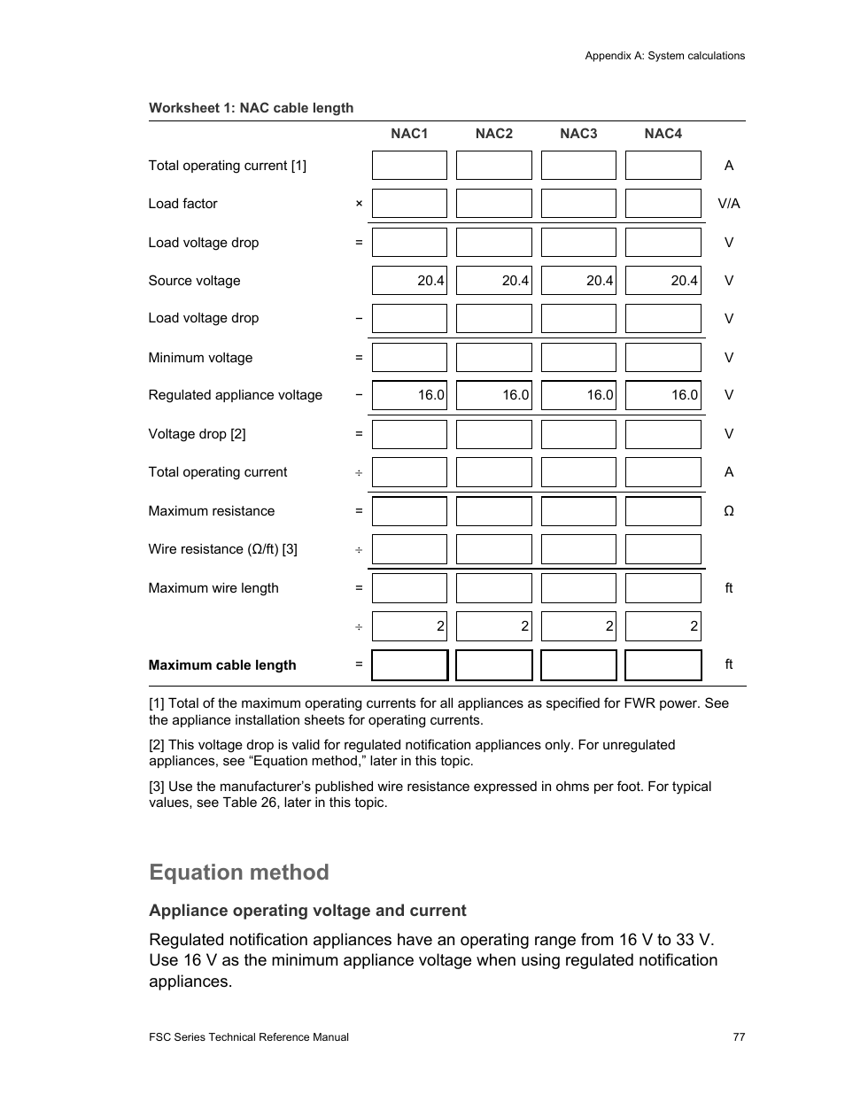 Equation method | Edwards Signaling FSC Series User Manual | Page 85 / 132