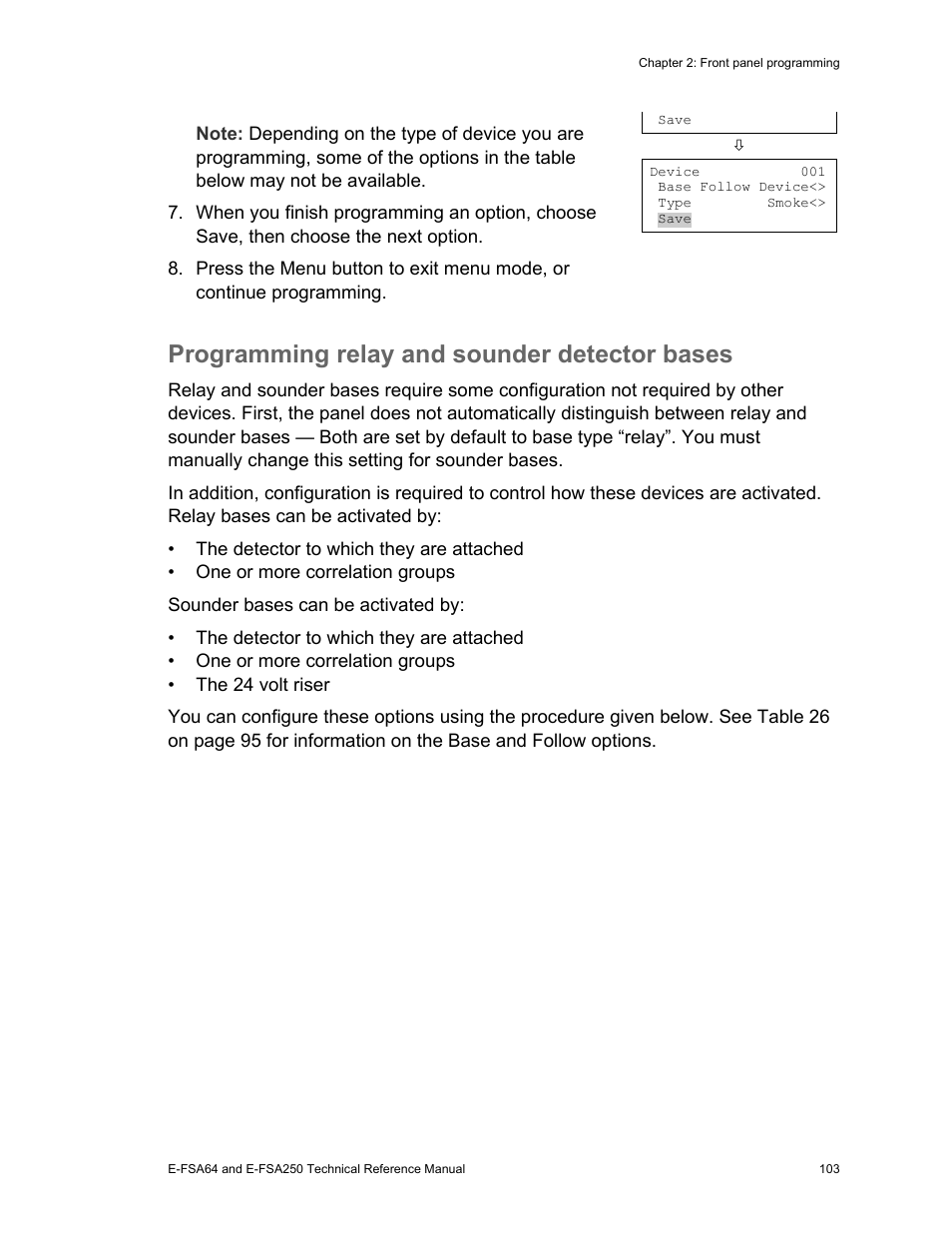 Programming relay and sounder detector bases | Edwards Signaling eFSA250 User Manual | Page 115 / 288