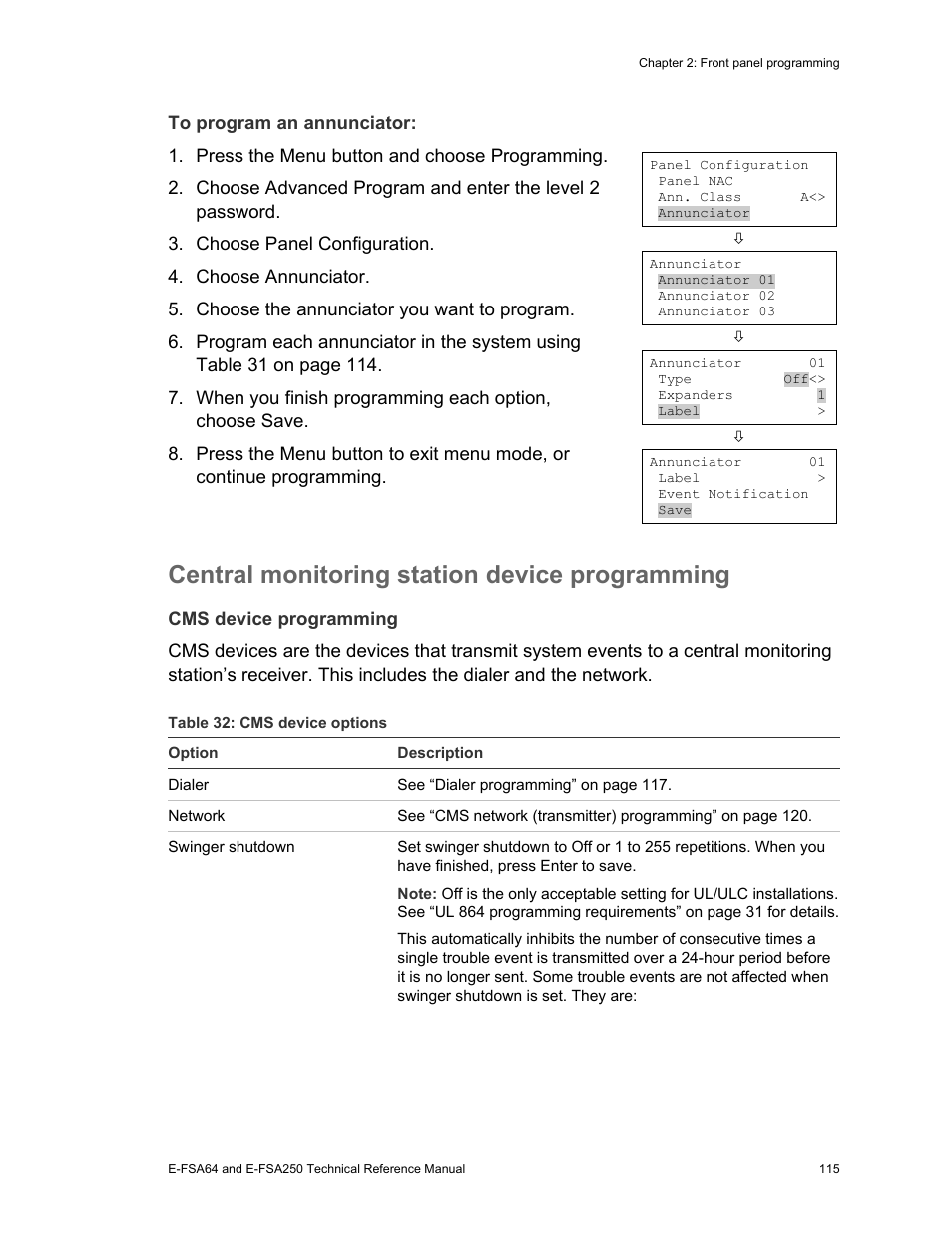 Central monitoring station device programming | Edwards Signaling eFSA250 User Manual | Page 127 / 288