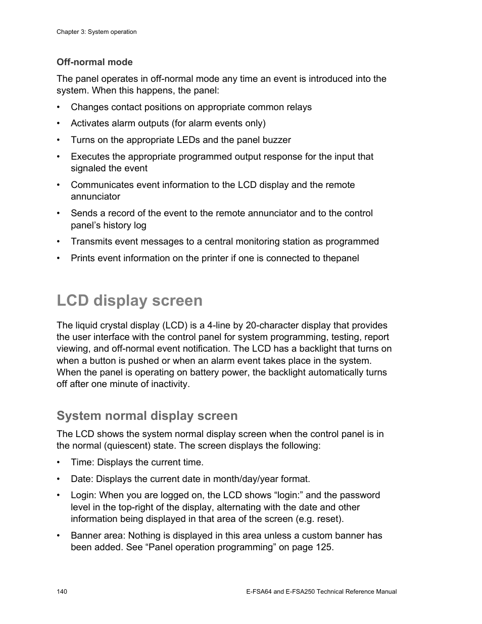 Lcd display screen, System normal display screen | Edwards Signaling eFSA250 User Manual | Page 152 / 288