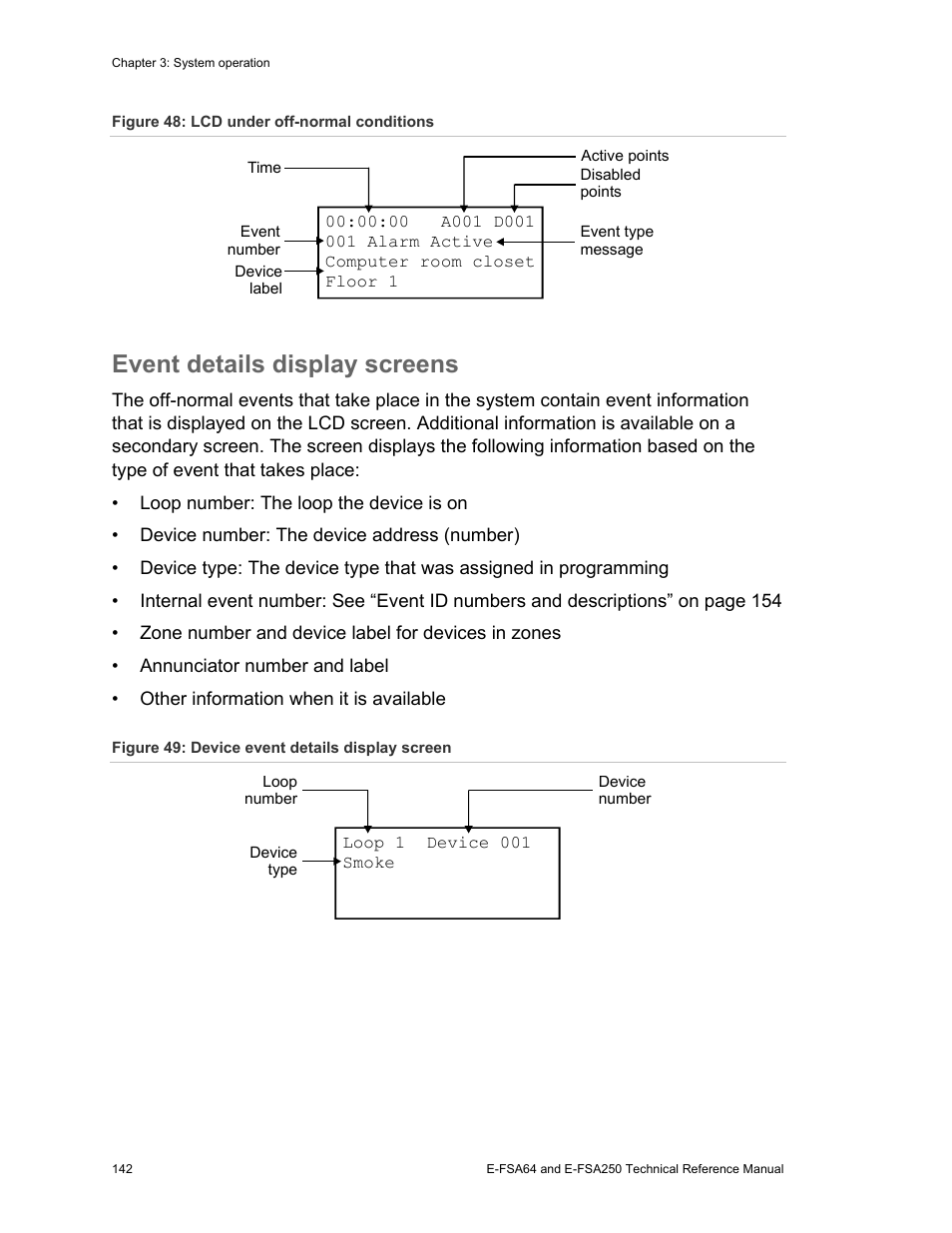 Event details display screens | Edwards Signaling eFSA250 User Manual | Page 154 / 288