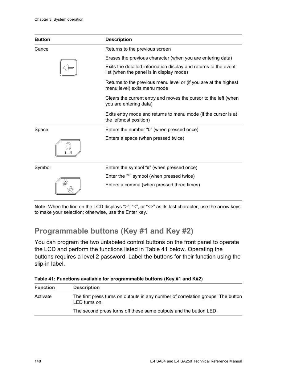 Programmable buttons (key #1 and key #2) | Edwards Signaling eFSA250 User Manual | Page 160 / 288
