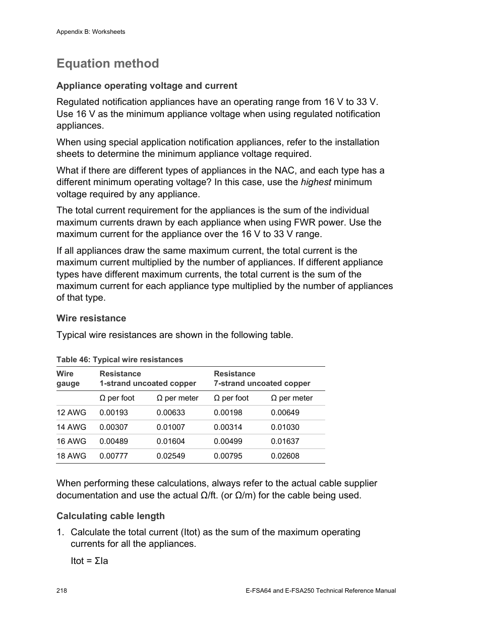 Equation method | Edwards Signaling eFSA250 User Manual | Page 230 / 288