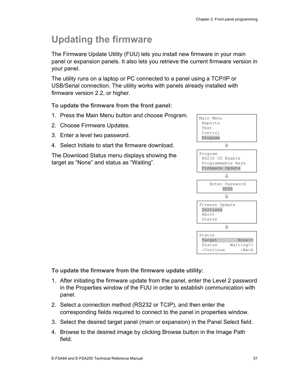 Updating the firmware | Edwards Signaling eFSA250 User Manual | Page 69 / 288