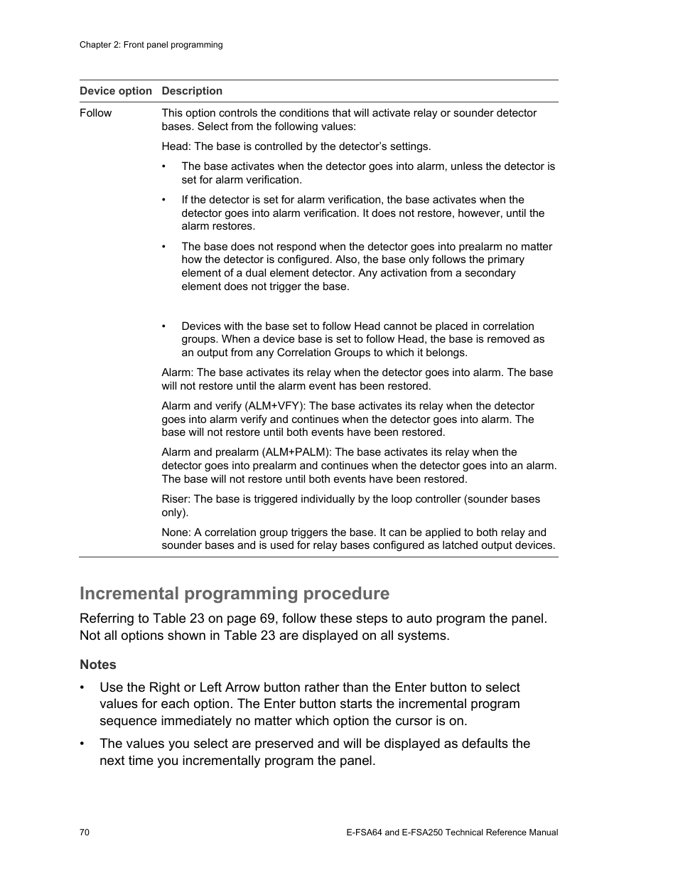 Incremental programming procedure | Edwards Signaling eFSA250 User Manual | Page 82 / 288