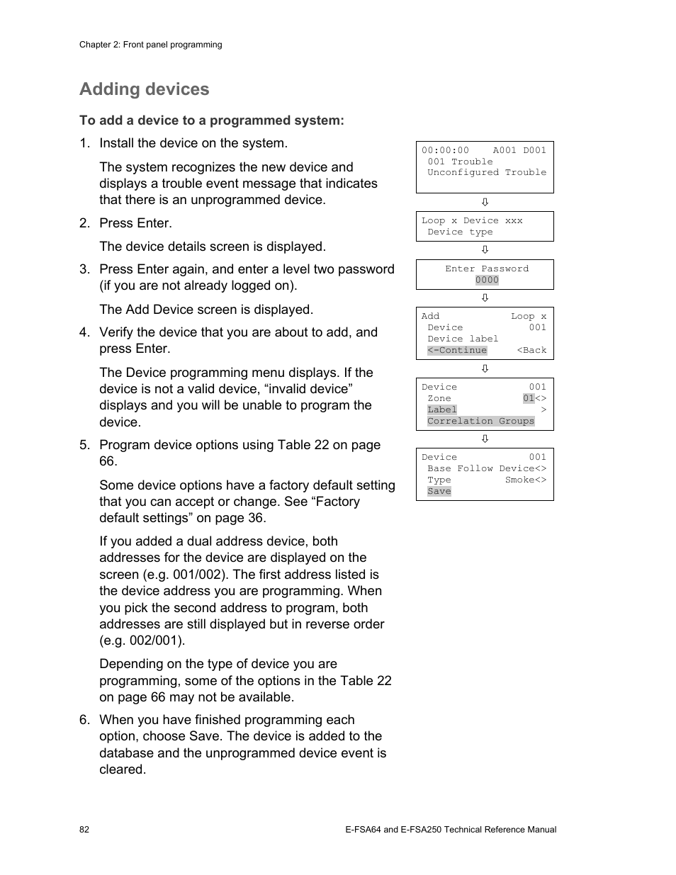 Adding devices | Edwards Signaling eFSA250 User Manual | Page 94 / 288