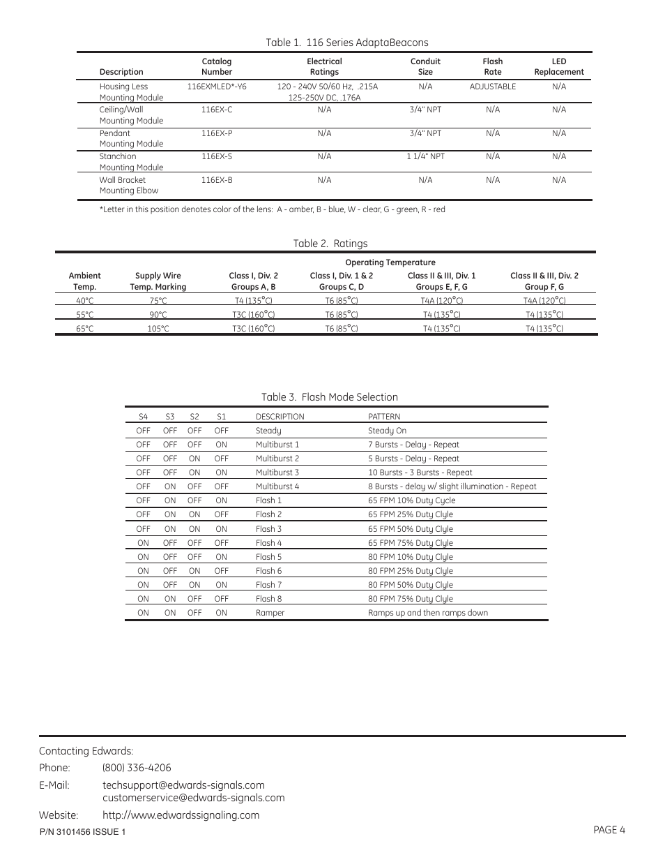 Edwards Signaling 116EXMLED Series User Manual | Page 4 / 5