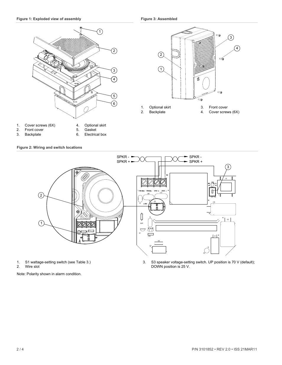 Edwards Signaling Genesis WG4 Speaker User Manual | Page 2 / 4